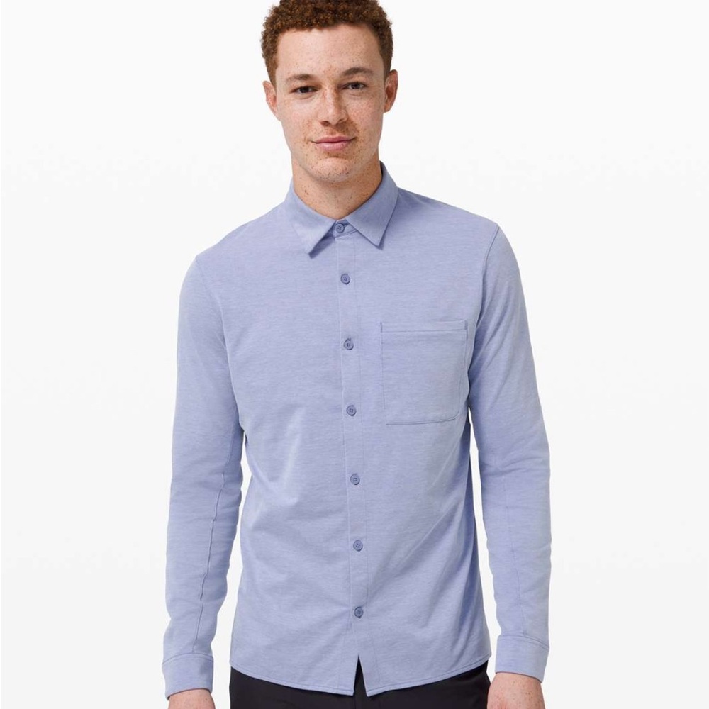 Lululemon Men's Light Blue Long Sleeve Shirt